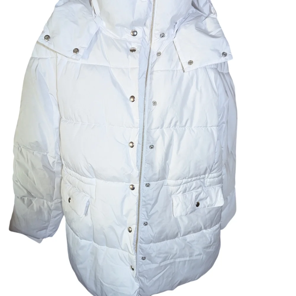 J. Crew Signature Puffer Coat Cloud Dancer Water Repellent Primaloft Warm Sz XXL
